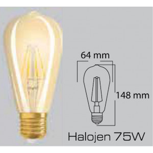 Osaka Light 6w E27 Flamanlı Rustik Dekoratif Led Ampul